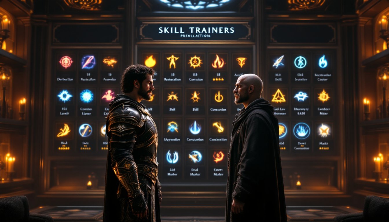 skyrim skill trainers